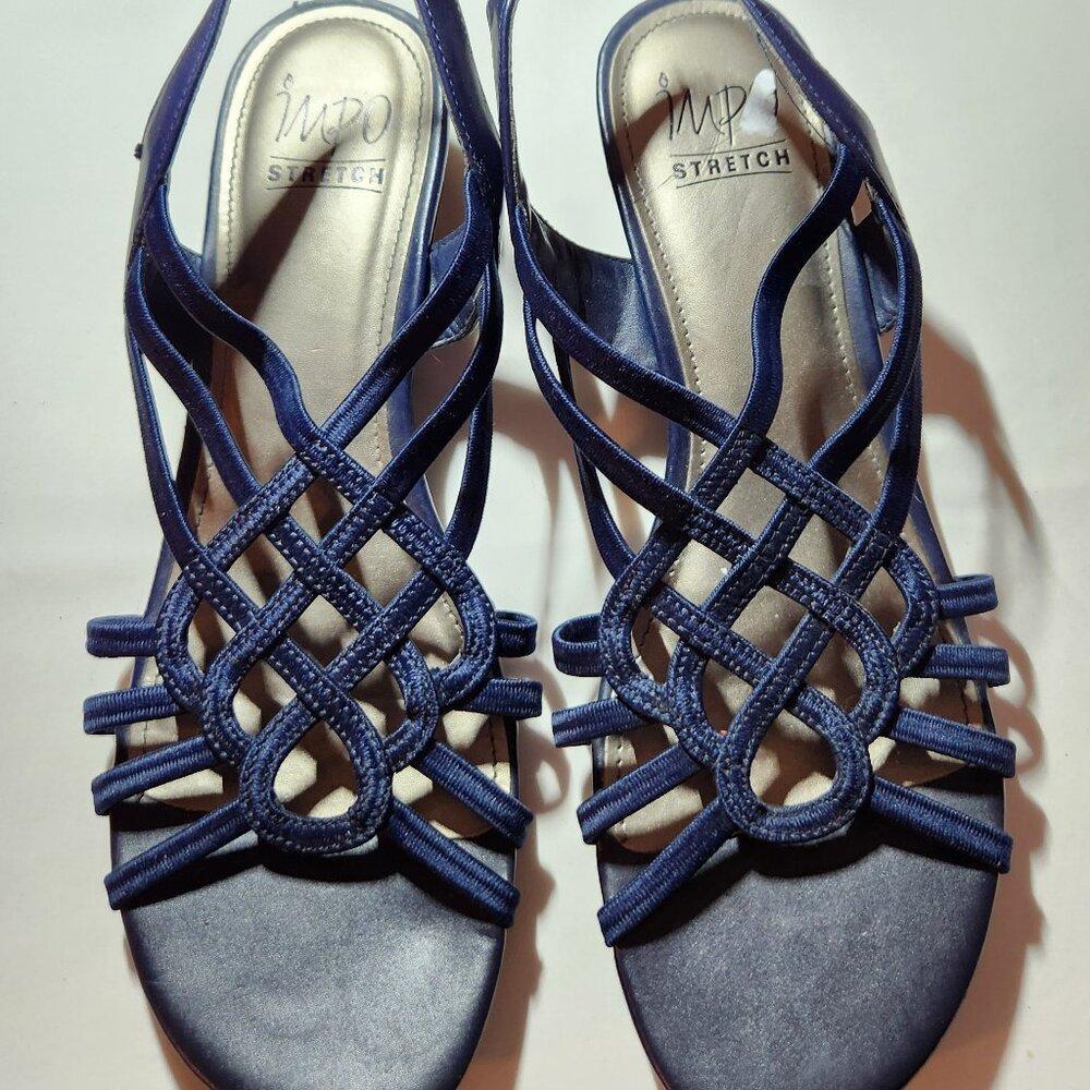 Impo sandals sz 9.5 M navy stretch straps Roswen great condition